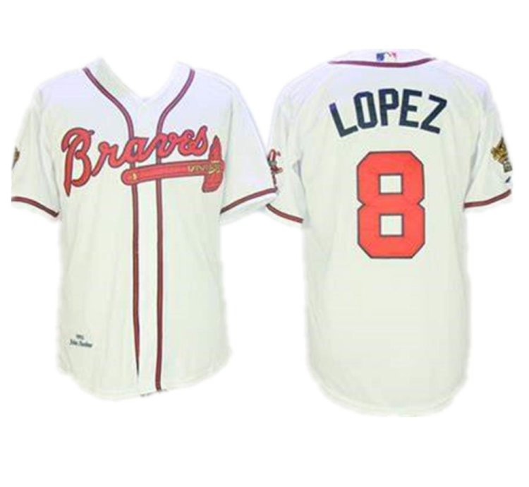 Atlanta Braves Javier Lopez White 1995 Throwback Jersey