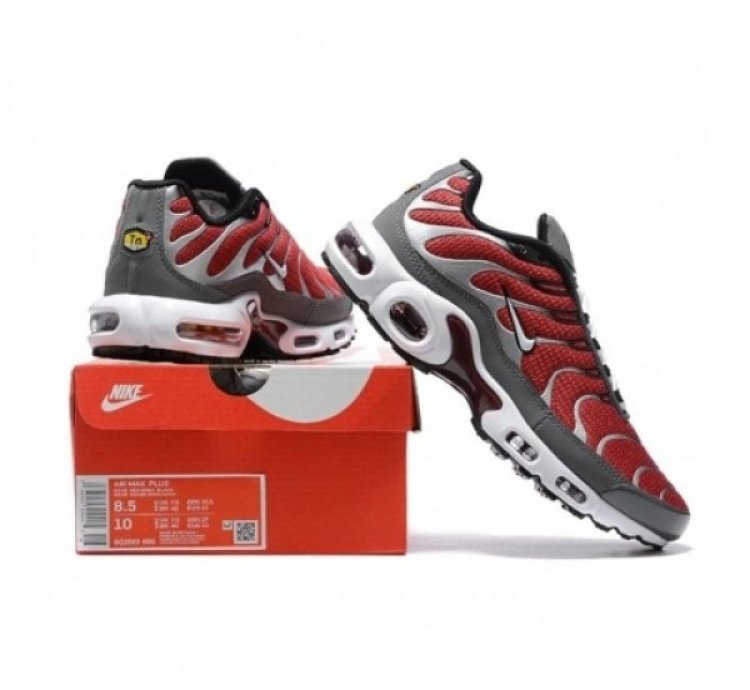Nike Air Max Plus Team Red Cool Grey Running Shoes