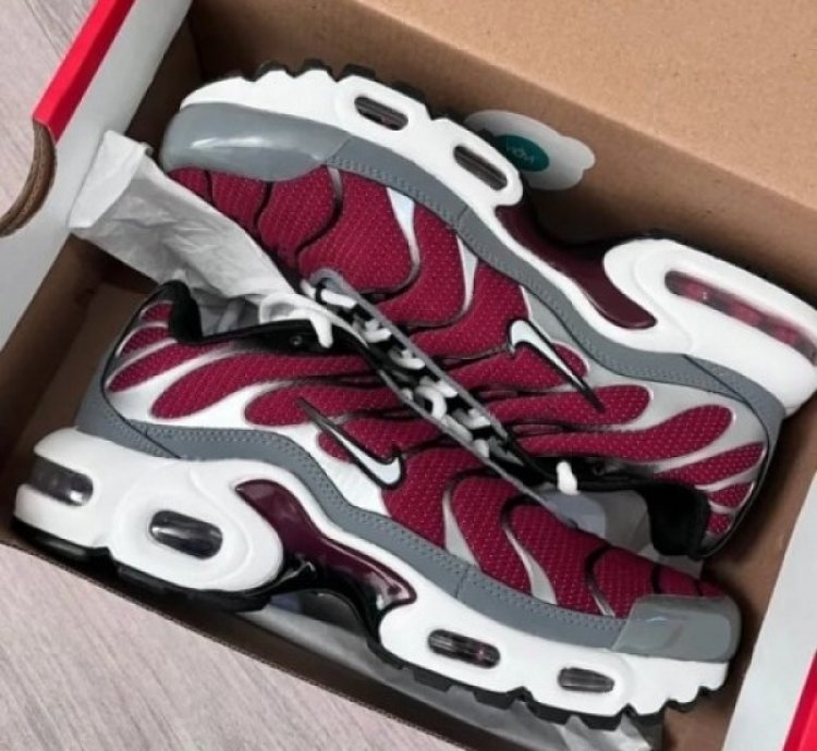 Nike Air Max Plus Team Red Cool Grey Running Shoes