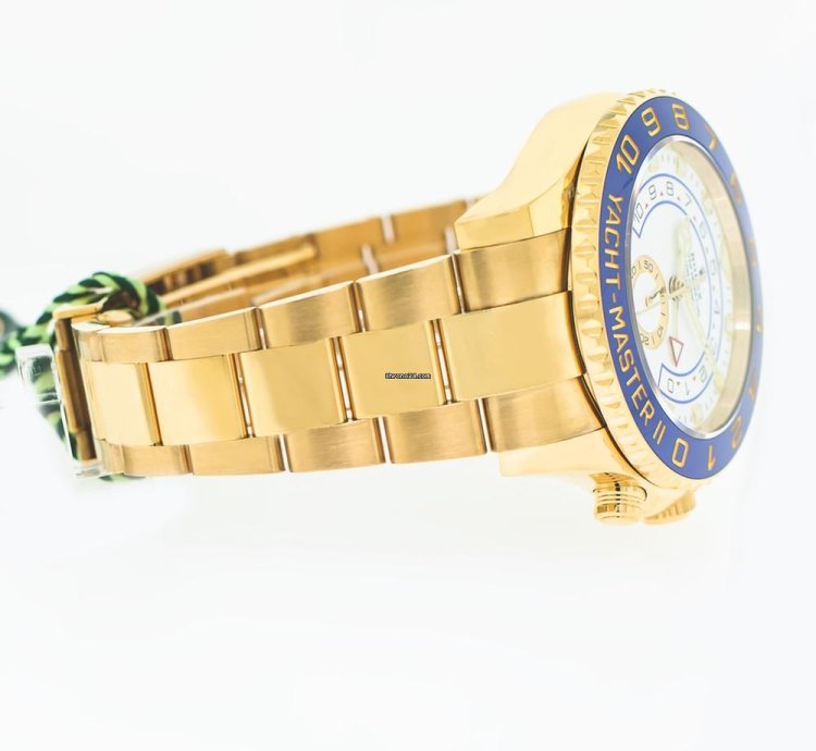 Rolex Yacht-master Ii 44mm Yellow Gold White Dial Blue Bezel 116688