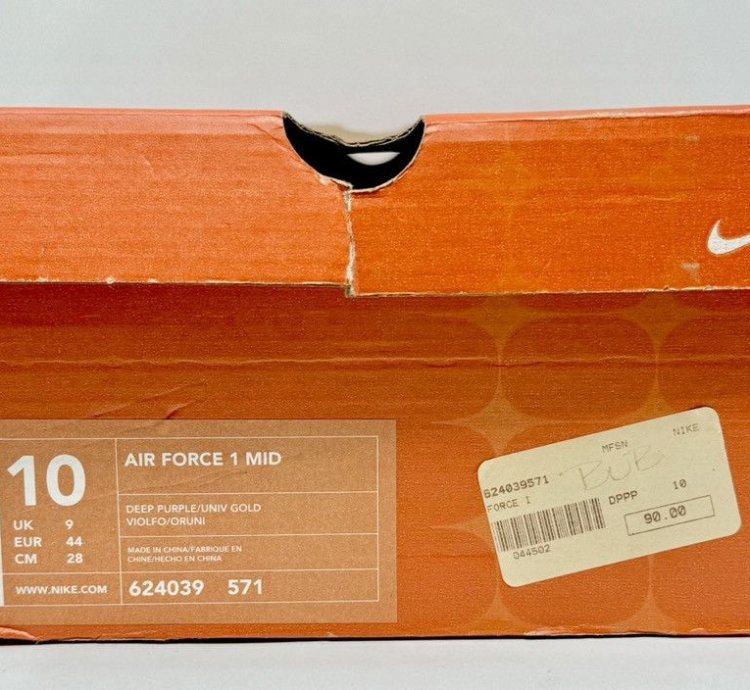 Vintage 2002 Nike Air Force 1 Mid Greek Lakers Size 10