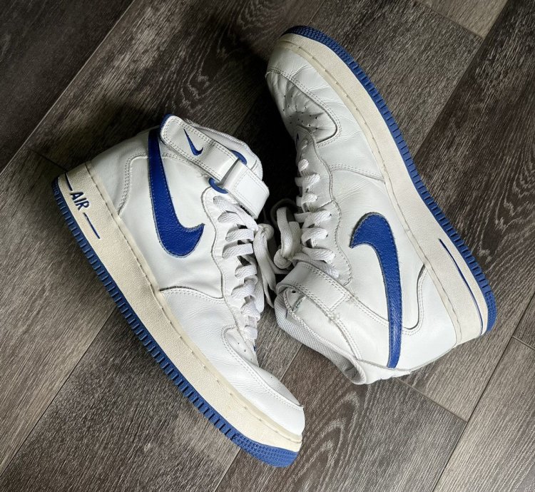 Vintage 2003 Nike Air Force 1 Mid Royal Blue Sport Shoe 11 5