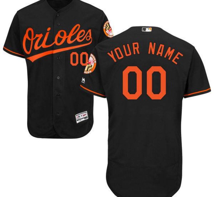 Baltimore Orioles Black Customized Flexbase Majestic Mlb Collection Jersey