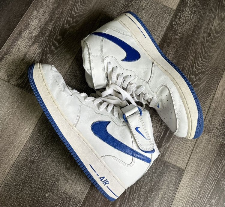 Vintage 2003 Nike Air Force 1 Mid Royal Blue Sport Shoe 11 5