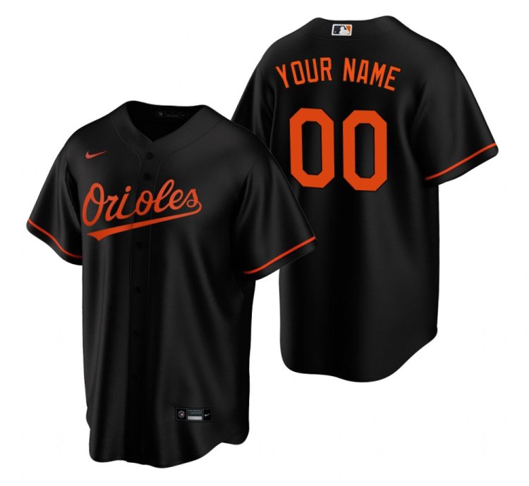 Baltimore Orioles Custom Black Stitched Mlb Cool Base Jersey