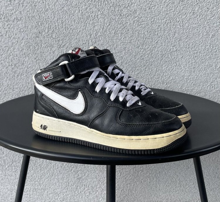 Vintage 2003 Nike Air Force 1 Nyc New York Mid Shoes Leather