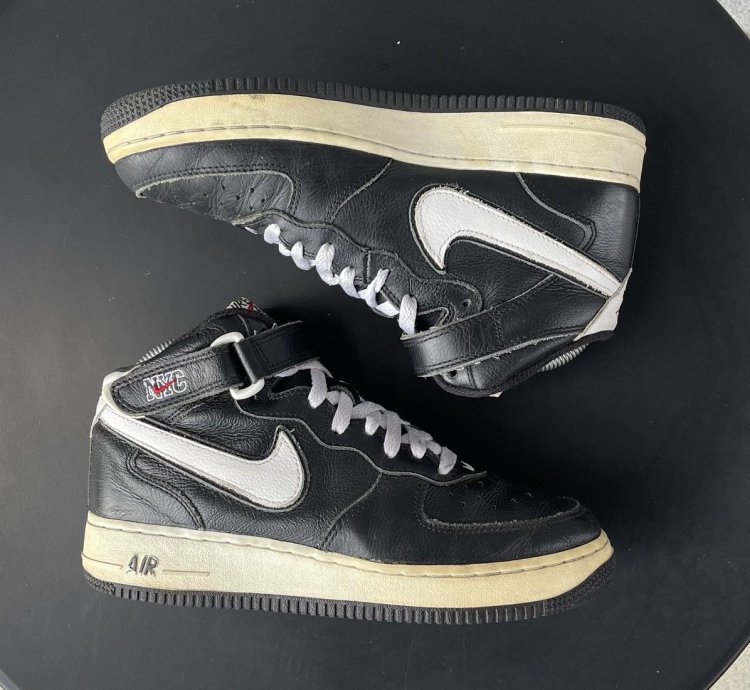 Vintage 2003 Nike Air Force 1 Nyc New York Mid Shoes Leather