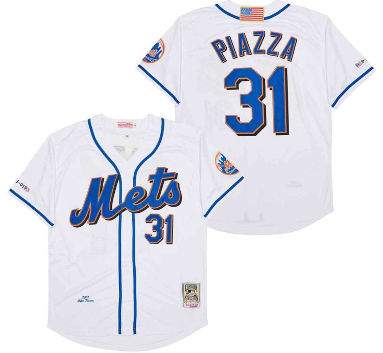 New York Mets 31 Mike Piazza Jersey Stitched White