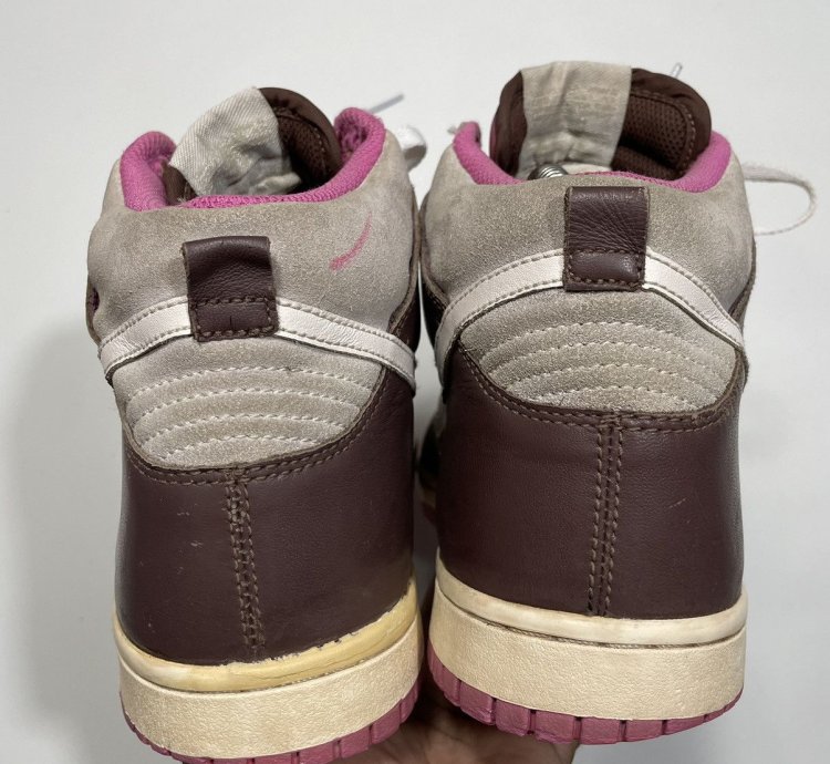 Vintage 2008 Nike Dunk High White Chocolate Pink Rare Color