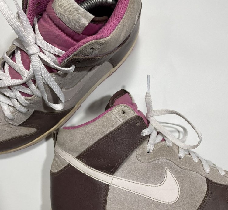 Vintage 2008 Nike Dunk High White Chocolate Pink Rare Color