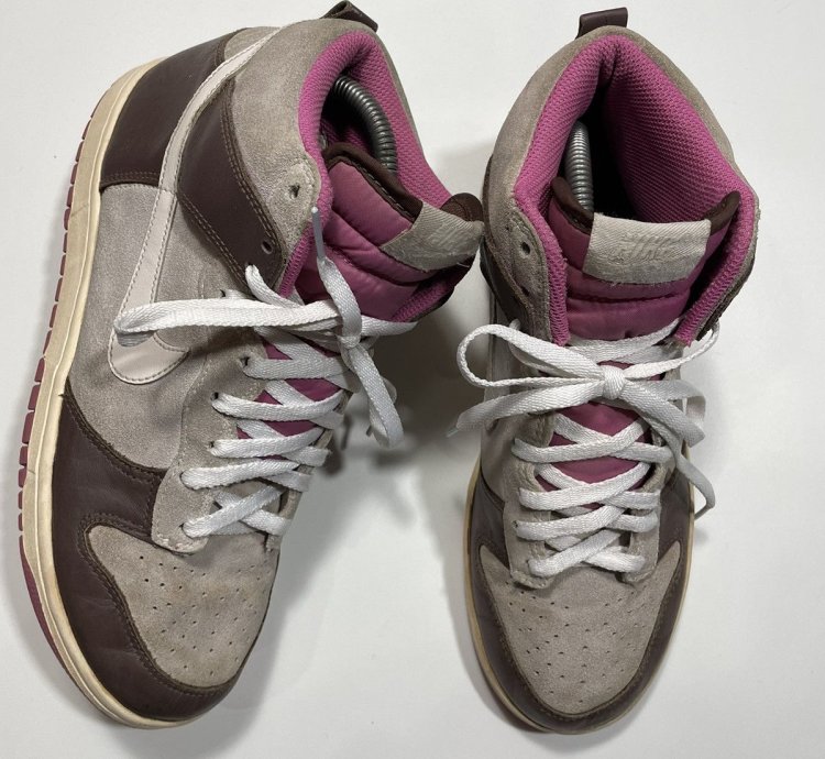 Vintage 2008 Nike Dunk High White Chocolate Pink Rare Color