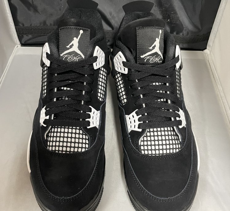 Air Jordan 4 Retro Black White-black Size 10 5