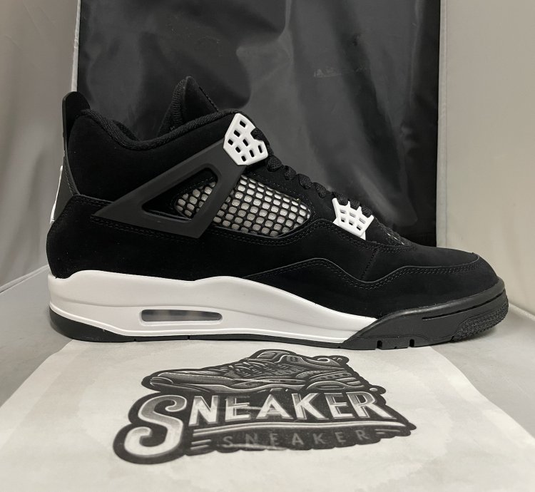 Air Jordan 4 Retro Black White-black Size 8 5