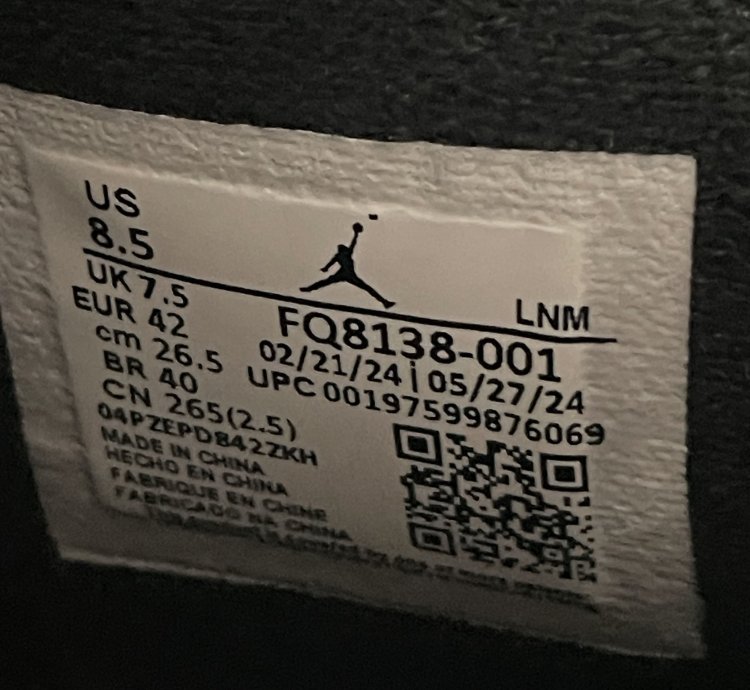 Air Jordan 4 Retro Black White-black Size 8 5
