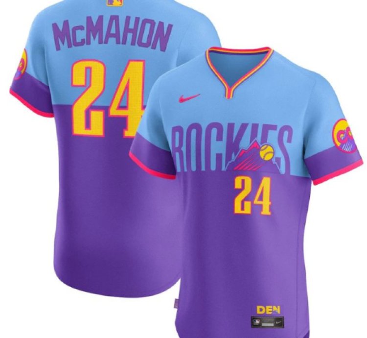 Ryan Mcmahon Jersey 24 Colorado Rockies 2025 City Connect Stitched Premier Elite