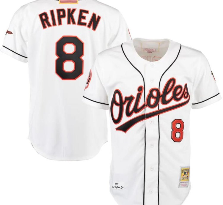 Baltimore Orioles Cal Ripken Jr White 2001 Throwback Jersey