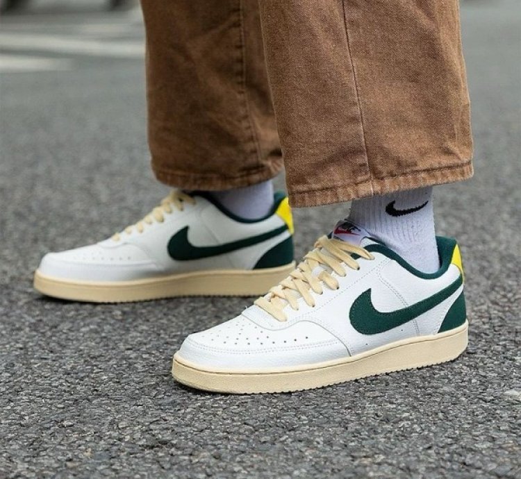 Nike Court Vision Low White Green Sneakers