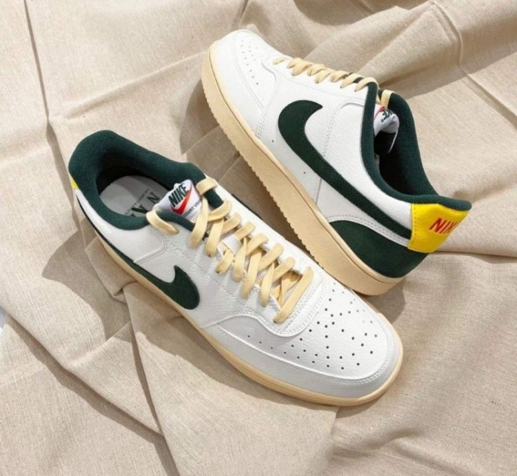 Nike Court Vision Low White Green Sneakers