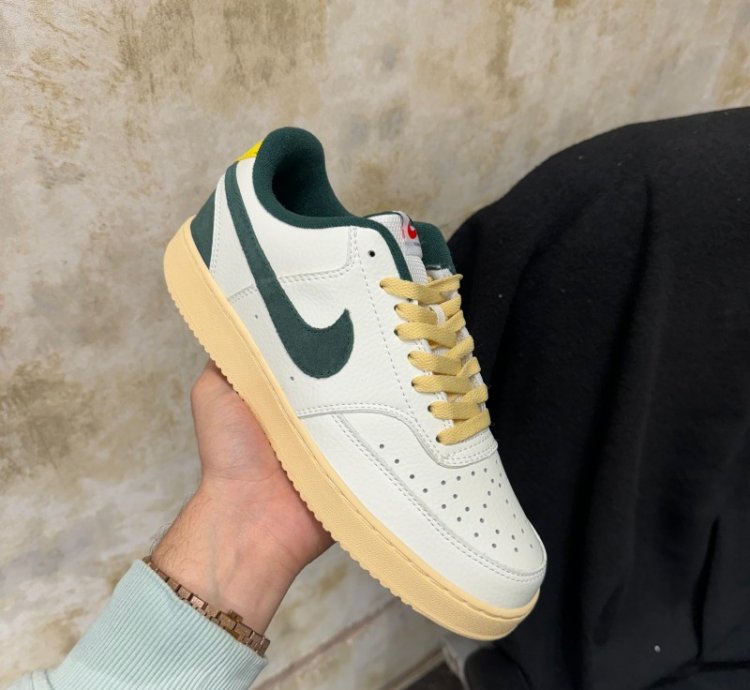 Nike Court Vision Low White Green Sneakers