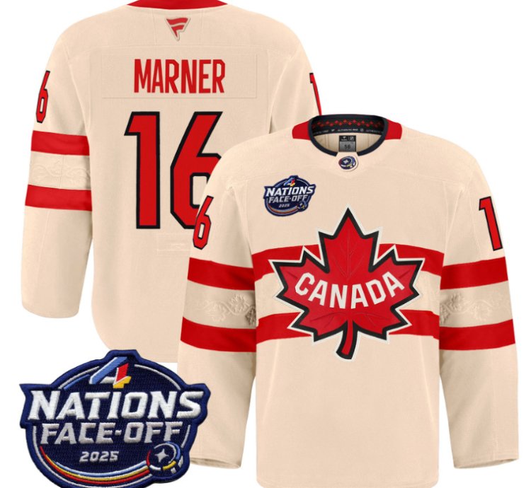 Men Mitch Marner Jersey 16 Canada 4 Nations Face-off 2025 Pro Stitched Cream