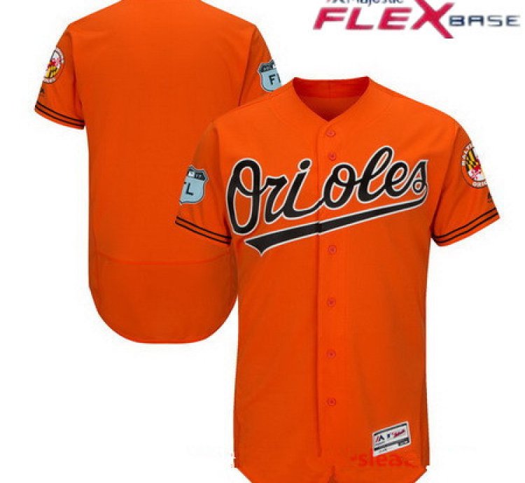 Baltimore Orioles Majestic Orange 2017 Spring Training Flex Base Stitched Mlb Custom Jersey