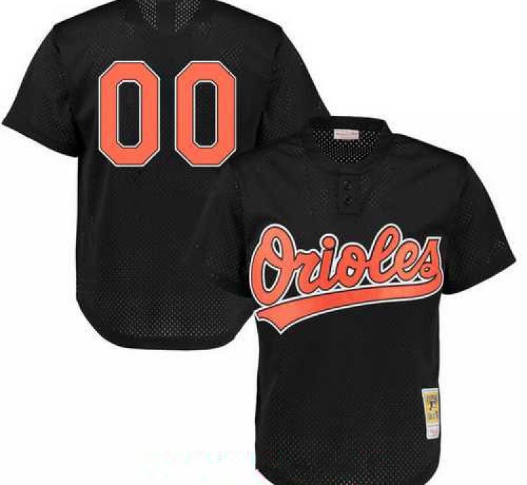 Baltimore Orioles Navy Blue Mesh Batting Practice Throwback Majestic Cooperstown Collection Custom Baseball Jersey