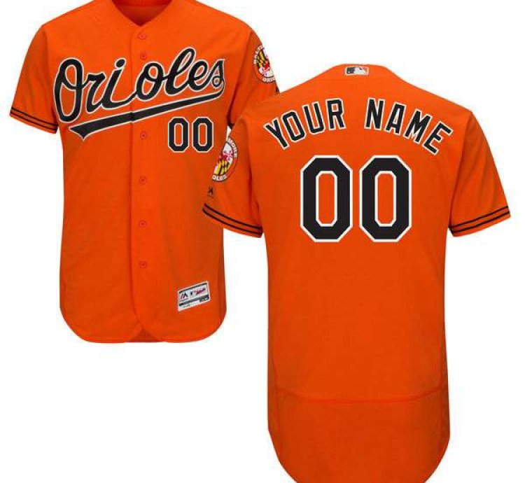 Baltimore Orioles Orange Customized Flexbase Majestic Mlb Collection Jersey