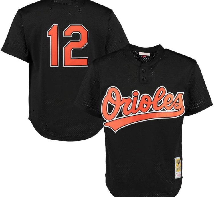 Baltimore Orioles Roberto Alomar Black Throwback Mesh Pullover Jersey