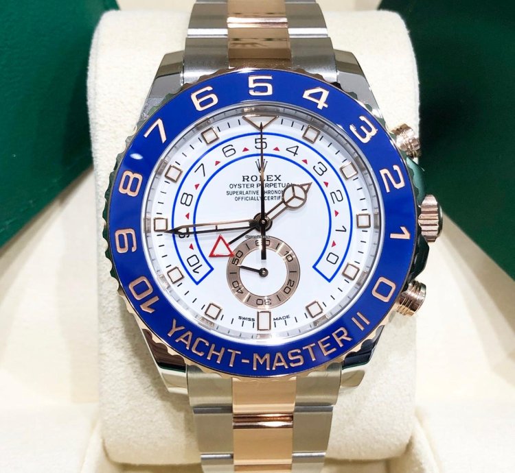 Rolex Yacht-master Ii New Yacht-master Ii 44mm 116681 Two Tone Rose Gold Stainless Steel