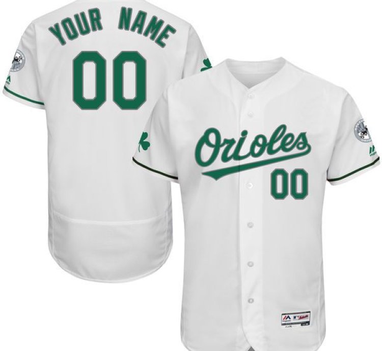 Baltimore Orioles White Celtic Customized Flexbase Majestic Mlb Collection Jersey