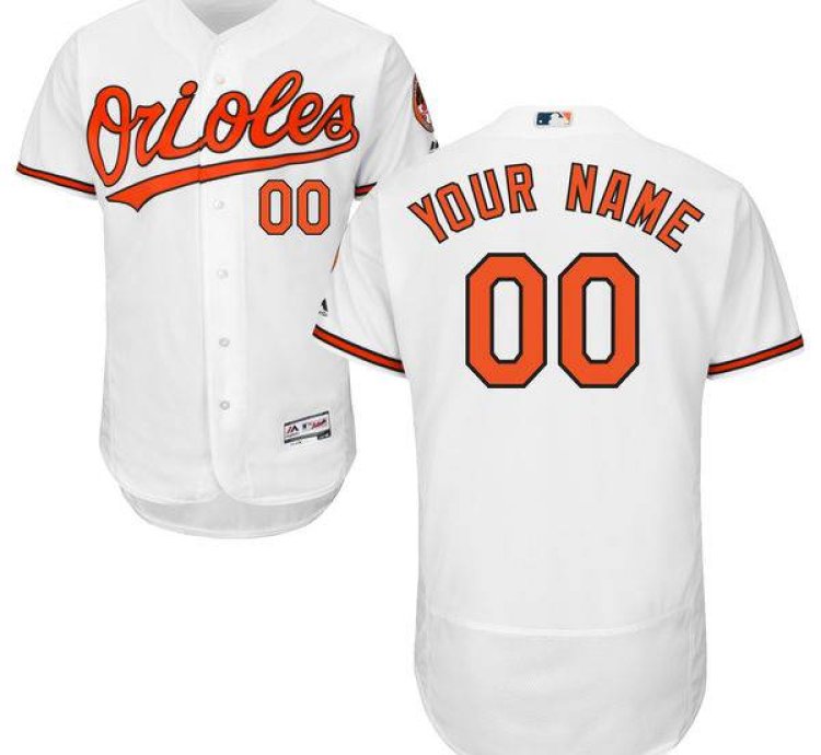 Baltimore Orioles White Customized Flexbase Majestic Mlb Collection Jersey