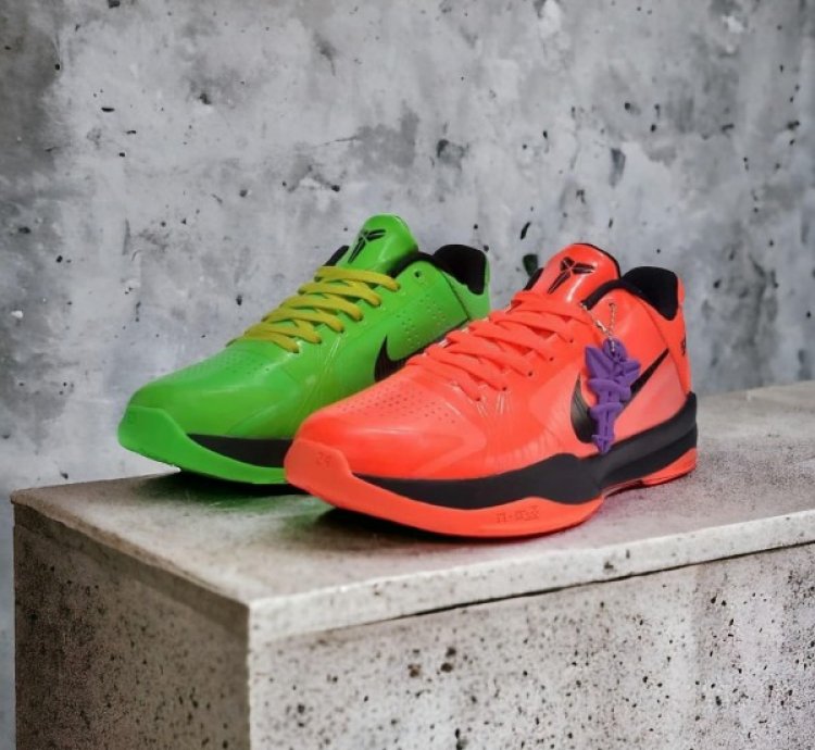 Nike Kobe 6 Grinch Red Green Basketball Sneakers
