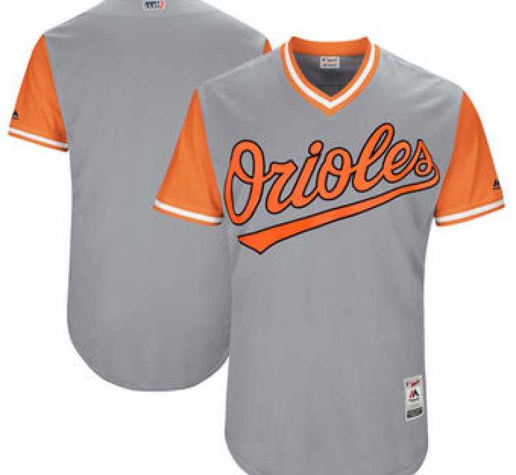 Custom Baltimore Orioles Majestic Gray 2017 Players Weekend Authentic Team Jersey