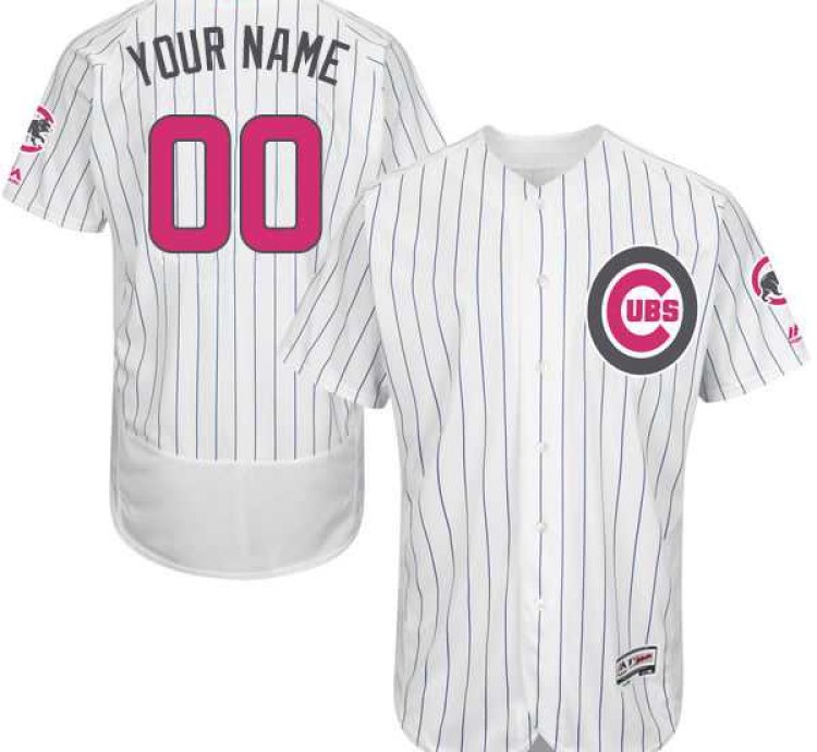 Chicago Cubs 2016 Mothers Day Fashion White Customized Flexbase Majestic Mlb Collection Jersey