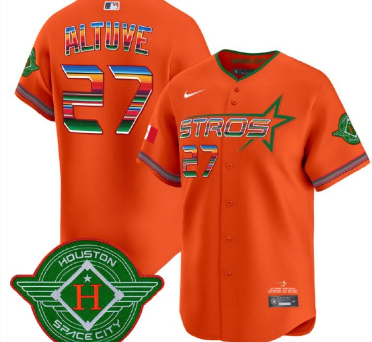 José Altuve Jersey 27 Astros 2025 City Connect Mexico Vapor Premier Limited Stitched Orange