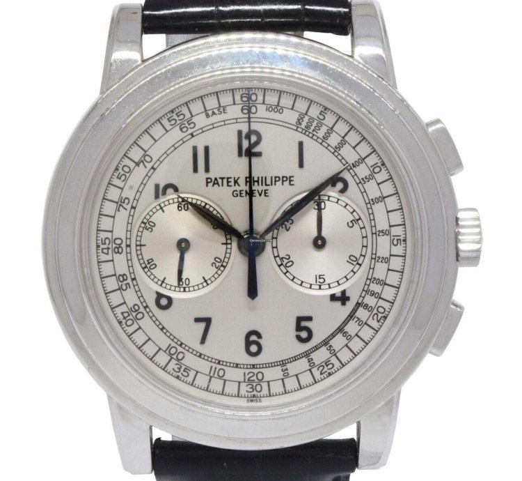 Patek Philippe Chronograph 5070 18k White Gold Mens 42mm Watch Archives 5070g
