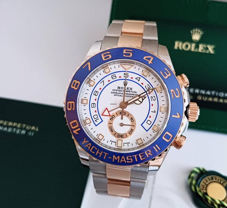 Rolex Yacht-master Ii Ref 116681stahl Ros Gold Box Papiere