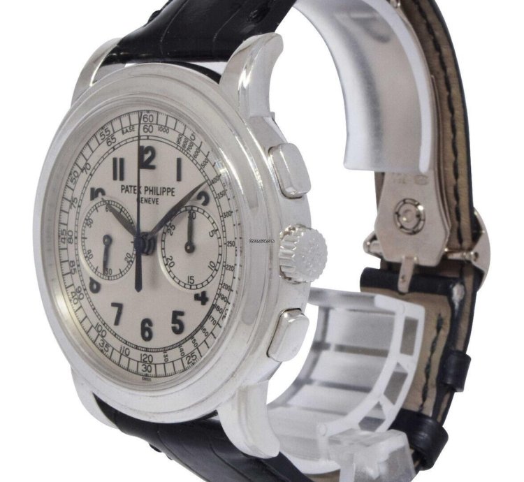 Patek Philippe Chronograph 5070 18k White Gold Mens 42mm Watch Archives 5070g