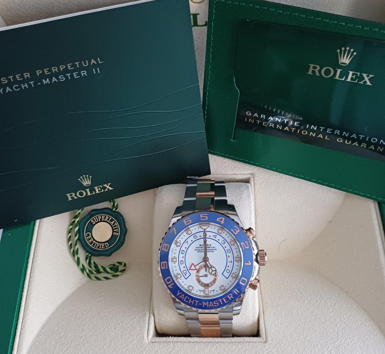 Rolex Yacht-master Ii Ref 116681stahl Ros Gold Box Papiere