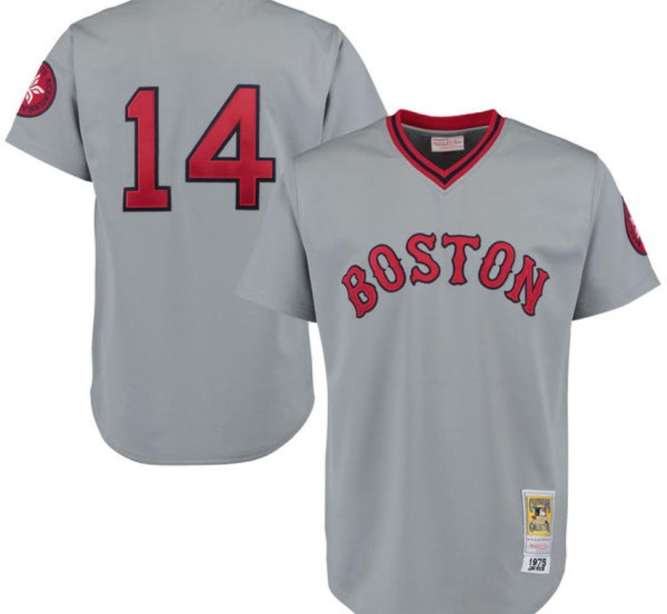 Boston Red Sox Jim Rice Gray 1975 Throwback Pullover Jersey