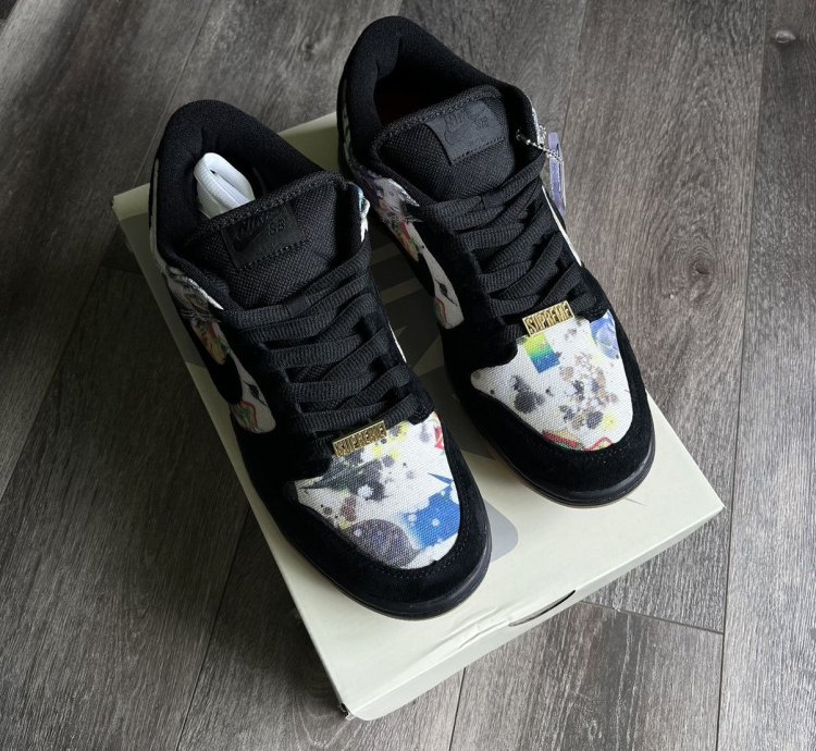 Supreme Nike Sb Dunk Low Og Rammellzee Shoes 9 5 Fd8778-001
