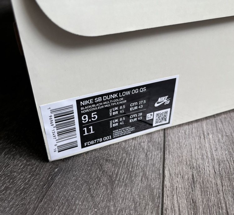 Supreme Nike Sb Dunk Low Og Rammellzee Shoes 9 5 Fd8778-001