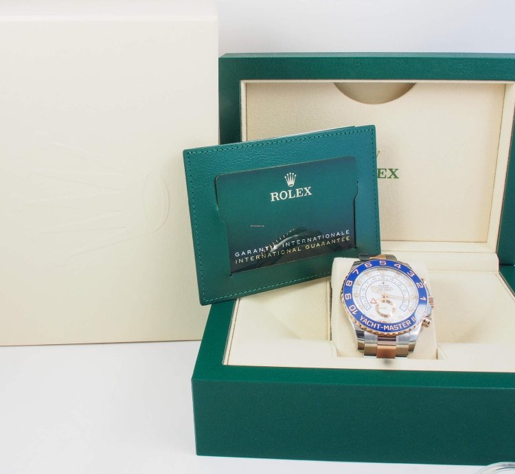 Rolex Yacht-master Ii Ss 18k Rose Gold White Dial 44mm