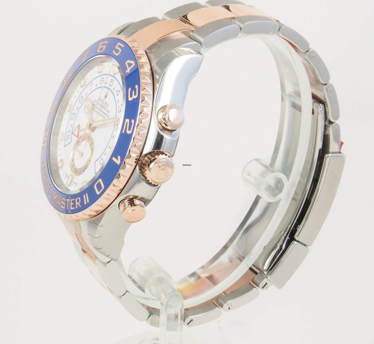 Rolex Yacht-master Ii Ss 18k Rose Gold White Dial 44mm