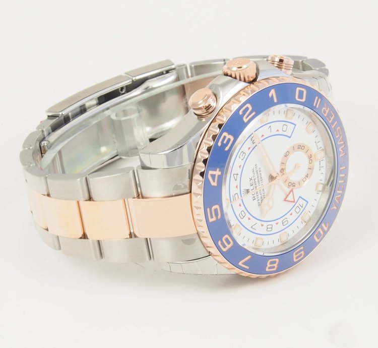 Rolex Yacht-master Ii Ss 18k Rose Gold White Dial 44mm