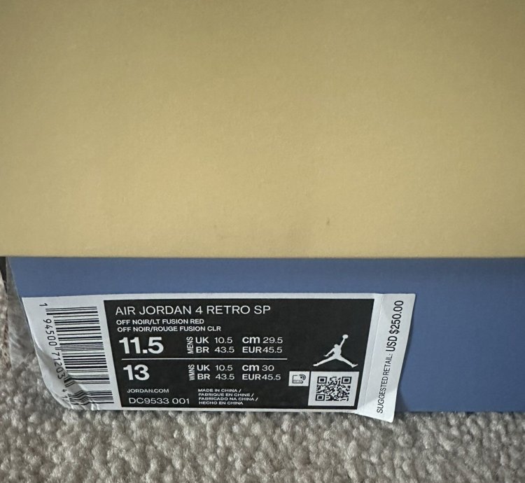 Air Jordan 4 Retro Sp Union Off Noir