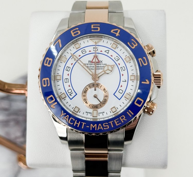Rolex Yacht-master Ii Steel Everose Gold White Dial 116681