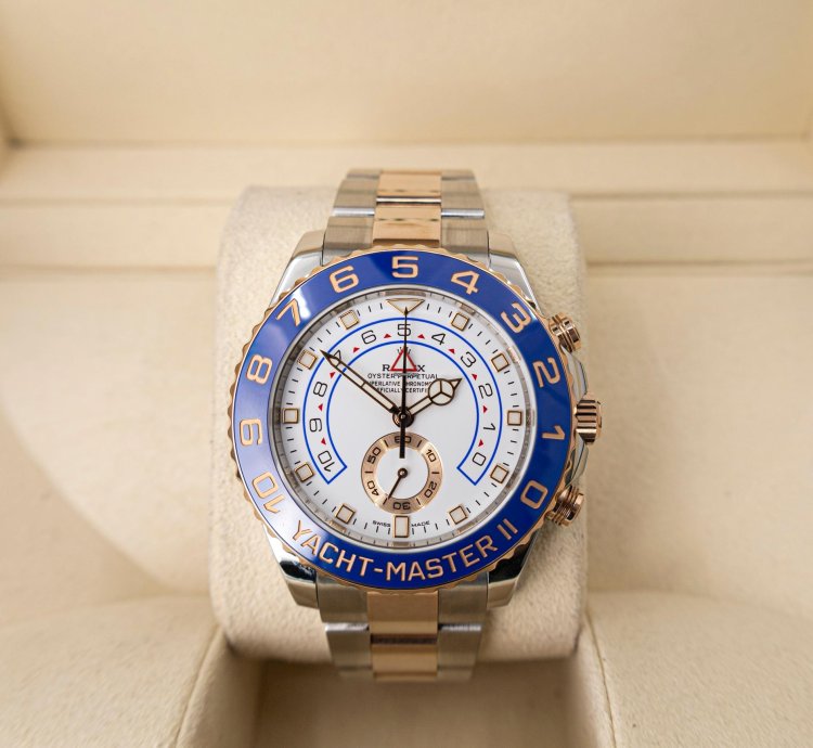 Rolex Yacht-master Ii Steel Everose Gold White Dial 116681