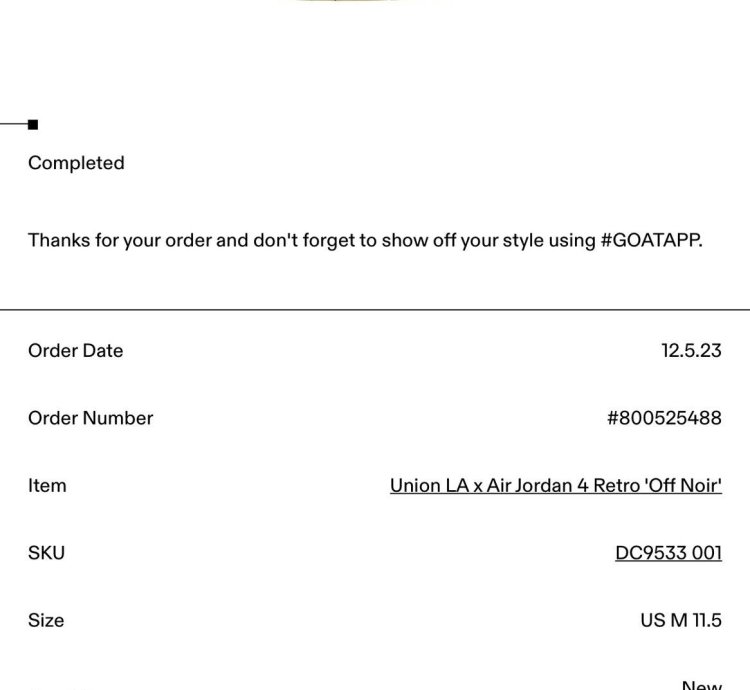 Air Jordan 4 Retro Sp Union Off Noir