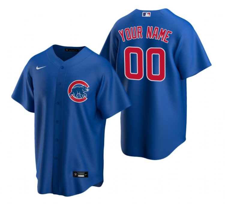 Chicago Cubs Custom Royal Stitched Mlb Cool Base Jersey